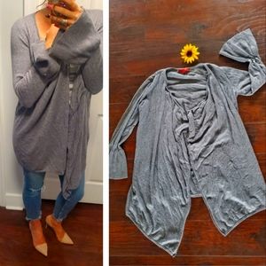 Saks Fifth Avenue Gray Open Cardigan